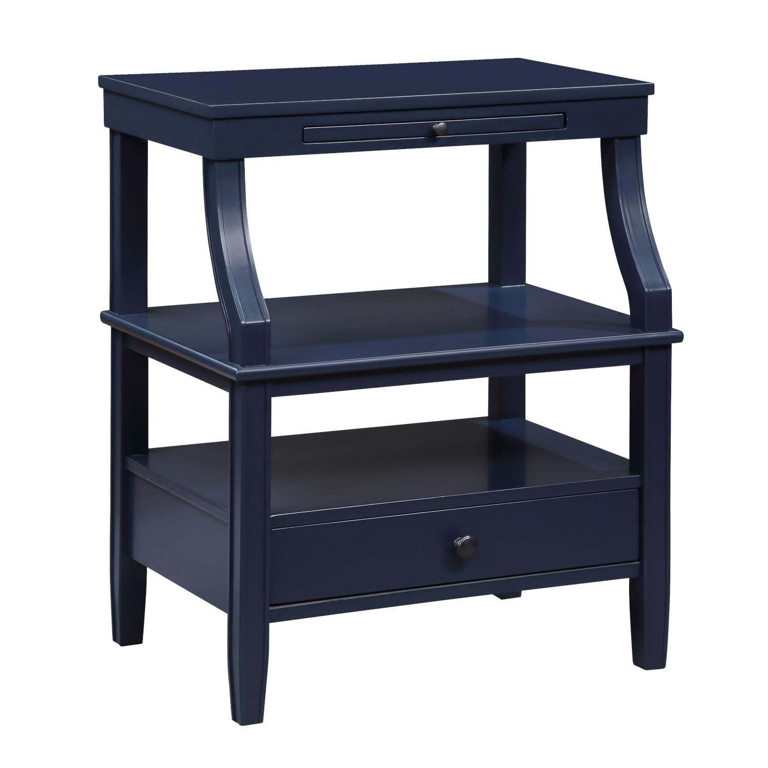 Comfort Pointe Newton Midnight Blue Wood Storage 1-Drawer Nightstand